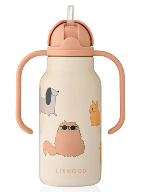 Butelka termiczna Liewood Kimmie Printed Bottle 250 ml - cats and dogs / sandy