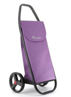 Wózek na zakupy na dużych kołach Rolser Com Tweed - malva