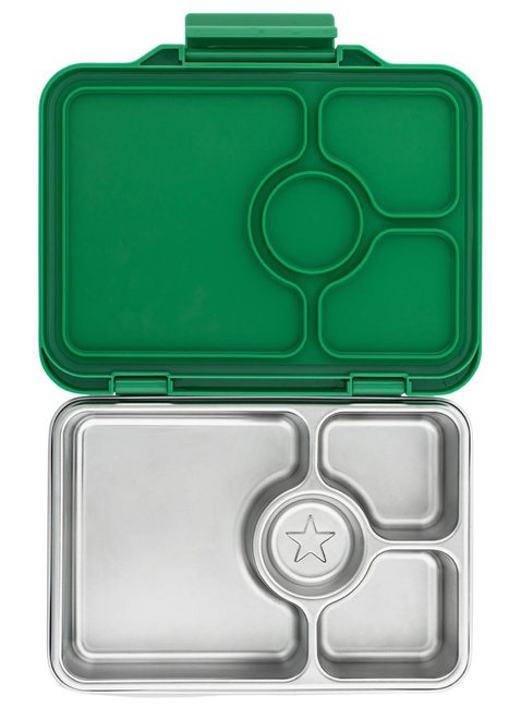 Lunchbox 4-komorowy Yumbox Pret ze stalową tacą - pomme green