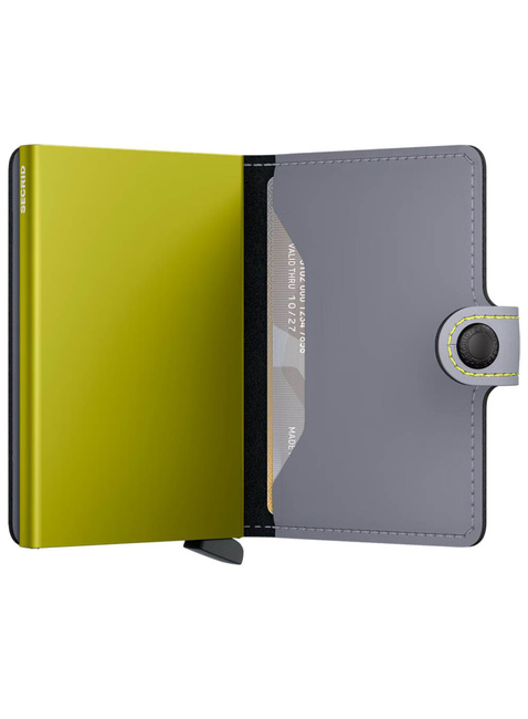 Kompaktowy portfel RFID Secrid Miniwallet Matte - grey / lime