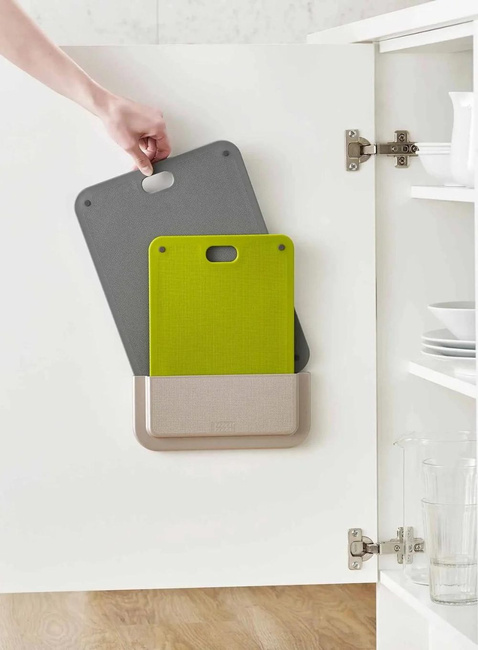 Dwie deski do krojenia z uchwytem Joseph Joseph DoorStore™ - grey 