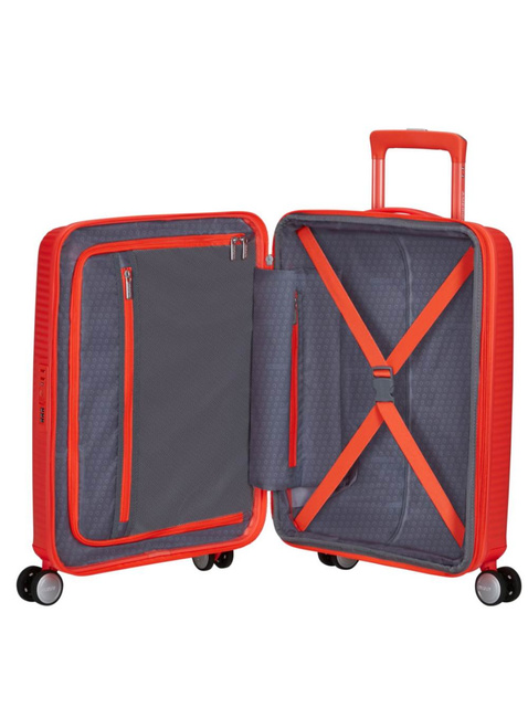 Walizka mała American Tourister Soundbox EXP - neon orange