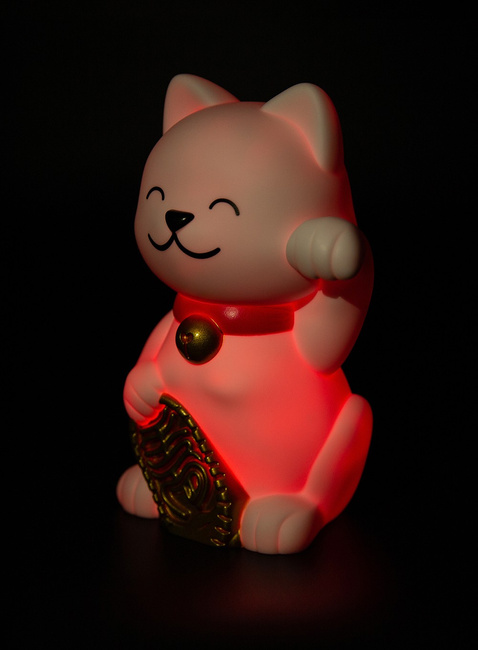 Lampka nocna na baterie Dhink Lucky Cat - snow white