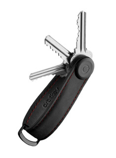 Skórzane etui na klucze Orbitkey Key Organiser Crazy Horse - obsidian / red