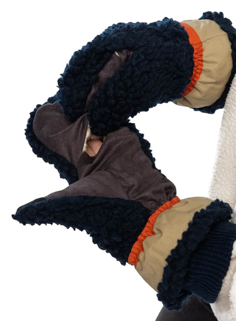 Rękawiczki zimowe Elmer Teddy Mittens - beige / wine