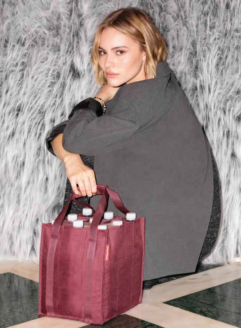 Torba na butelki z przegrodami Reisenthel Bottlebag - twist maroon