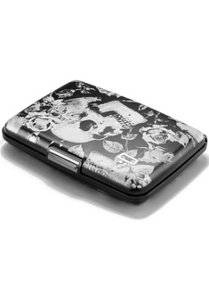 Portfel aluminiowy Ogon Design Stockholm Card Case Premium V3 - skull roses