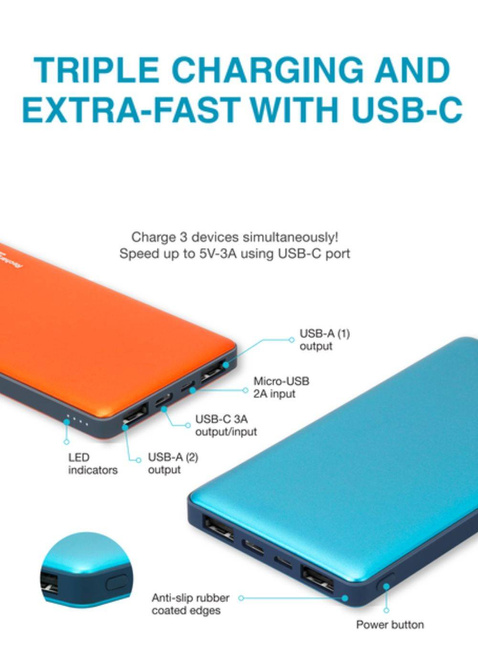 Power bank Powertec GP Powerbank 10000 mAh - black
