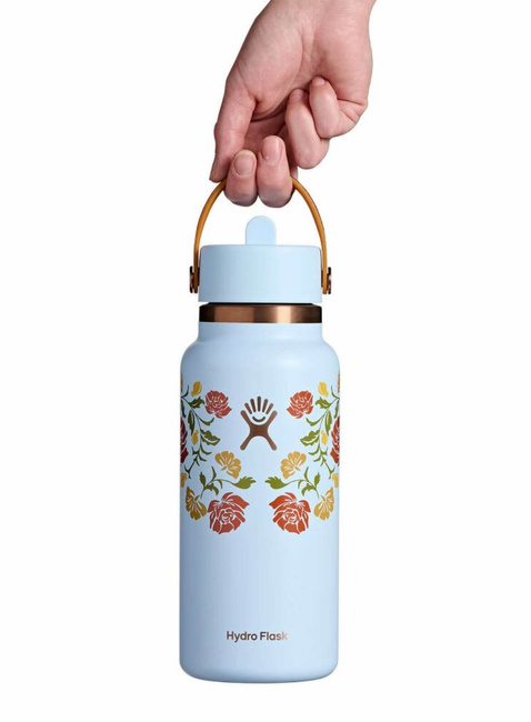 Butelka termiczna ze słomką Hydro Flask Wide Mouth Straw Cap 946 ml - western light blue