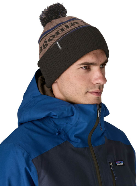 Czapka z pomponem Patagonia Powder Town Beanie - park stripe / marlow brown