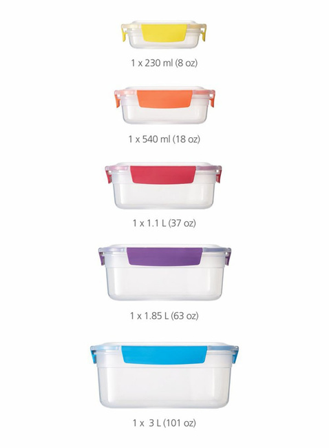 Zestaw 5 pojemników na żywność Joseph Joseph Nest™ Lock - multicolour