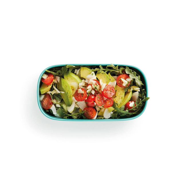 Dwupoziomowy lunchbox Lekue TO GO 2 x 500 ml - turquoise