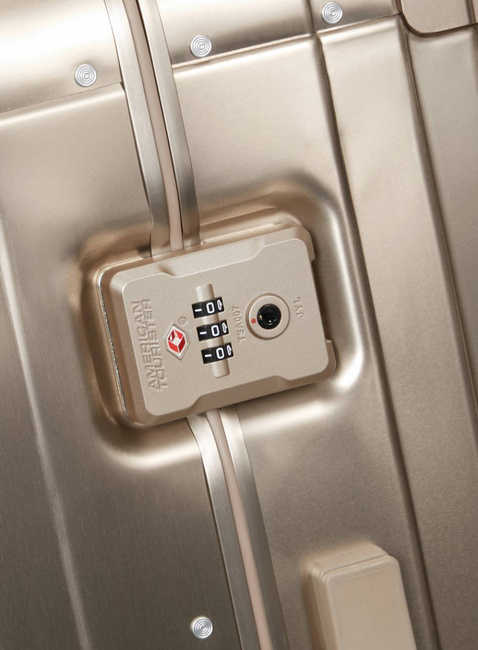 Walizka średnia American Tourister Soundbox Alu - bronze