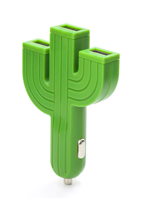 Ładowarka samochodowa kaktus Kikkerland Cactus Car Charger - green