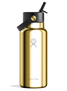 Butelka termiczna ze słomką Hydro Flask Wide Mouth Straw Cap 946 ml - gold