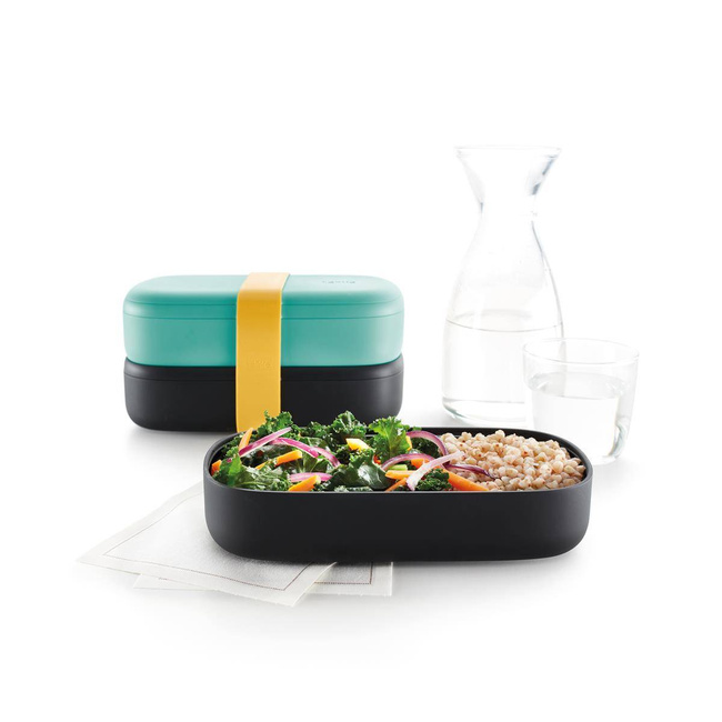 Dwupoziomowy lunchbox Lekue TO GO 2 x 500 ml - turquoise