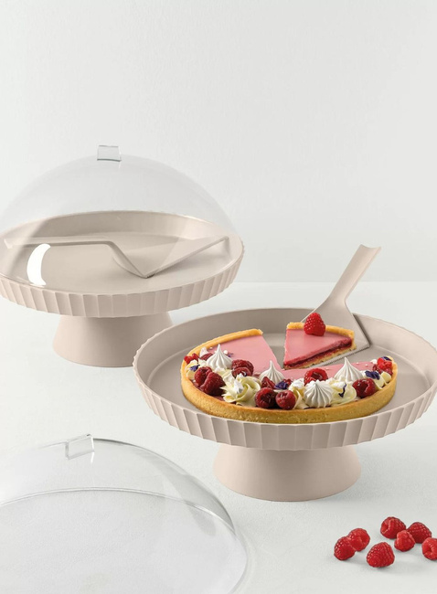 Patera z pokrywą i łopatką Blim+ Agora Ø 30 cm - moka grey