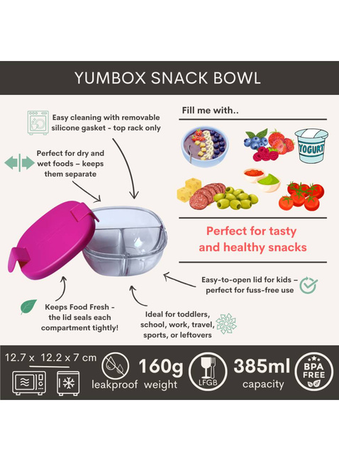 3-komorowa miska na przekąski Yumbox Snack Bowl  - navy blue