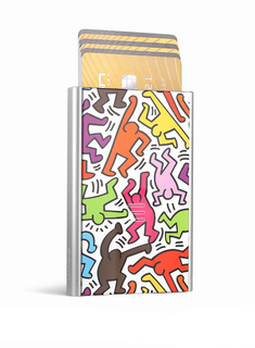 Etui aluminiowe na karty Ogon Design Slider - Keith Haring color