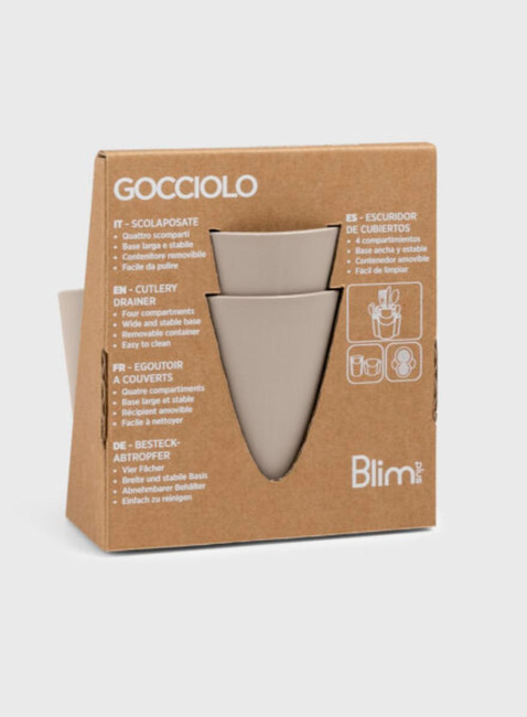Pojemnik ociekacz na sztućce Blim+ Gocciolo - moka grey