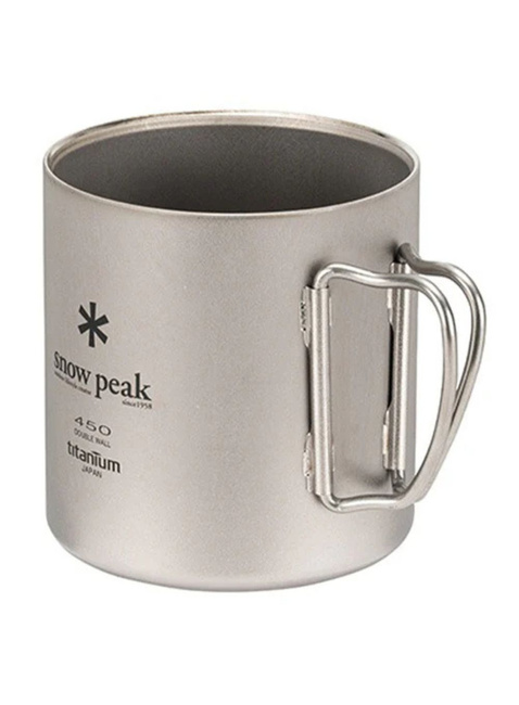 Izolowany kubek tytanowy Snow Peak Ti -Double 450 Mug- silver