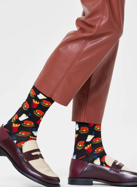 Skarpety unisex Happy Socks - black / colorful hamburger