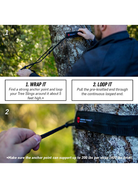 Zestaw do zawieszania hamaka Grand Trunk Tree Slings Hammock Hanging Kit - black