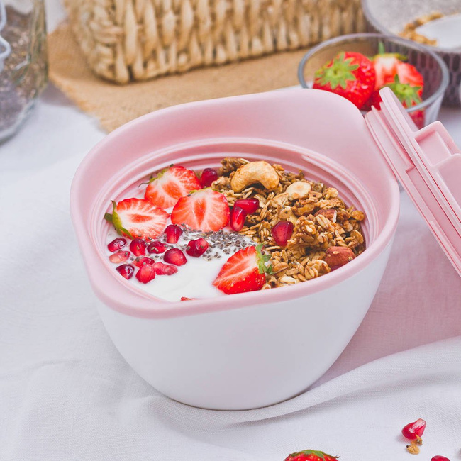 Miska z pokrywką na owsiankę MB Lib Monbento - litchi/white
