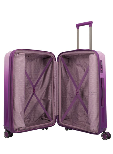 Walizka średnia poszerzana Travelite Lascana - purple degrade