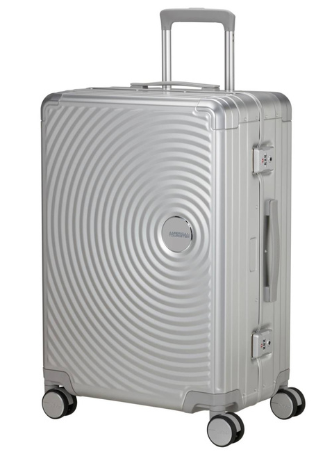 Walizka średnia American Tourister Soundbox Alu - silver