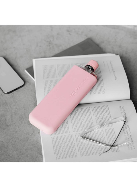 Wielorazowa butelka na wodę Memobottle Original Slim 450 ml - cherry blossom