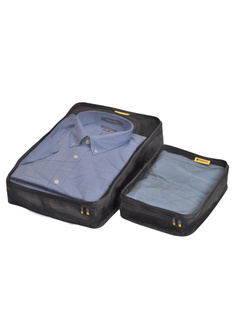 Dwa organizery na odzież Travel Blue Packing Cubes - black