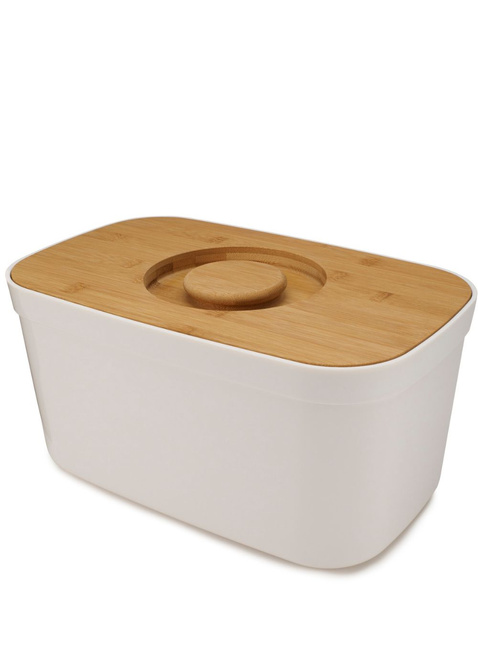 Chlebak z deską do krojenia Joseph Joseph Bread Bin with Bamboo Lid - white