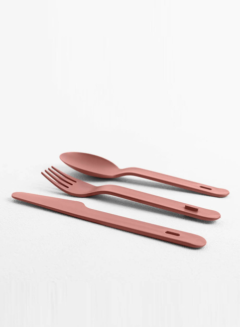 Lunchbox / śniadaniówka ze sztućcami Blim+ Bauletto M - flamingo pink
