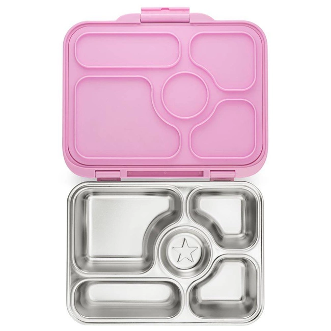 Lunchbox 5-komorowy Yumbox Presto ze stalową tacą - rose pink