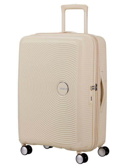 Walizka średnia American Tourister Soundbox EXP - coconut sand
