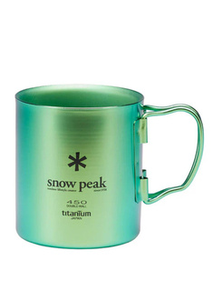 Kubek tytanowy izolowany Snow Peak Ti-Double 450 Anodized Mug - green