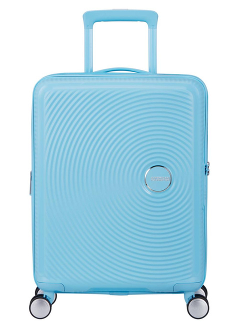 Walizka mała American Tourister Soundbox EXP - blueberry fizz