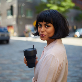 Składany kubek ze słomką Stojo Biggie 473 ml - ink