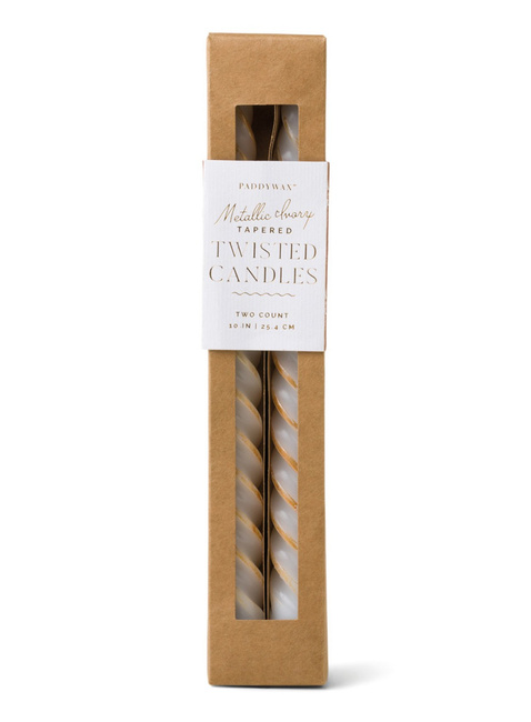 Świece zapachowe stożkowe Paddywax Cypress & Fir 2 sztuki - metallic ivory