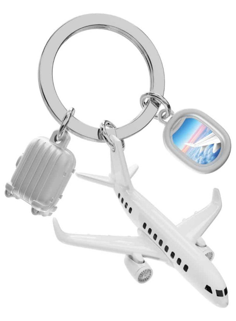 Brelok do kluczy torebki Metalmorphose - samolot pasażerski i walizka