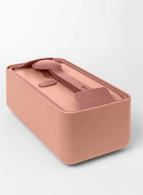 Lunchbox / śniadaniówka ze sztućcami Blim+ Bauletto M - flamingo pink