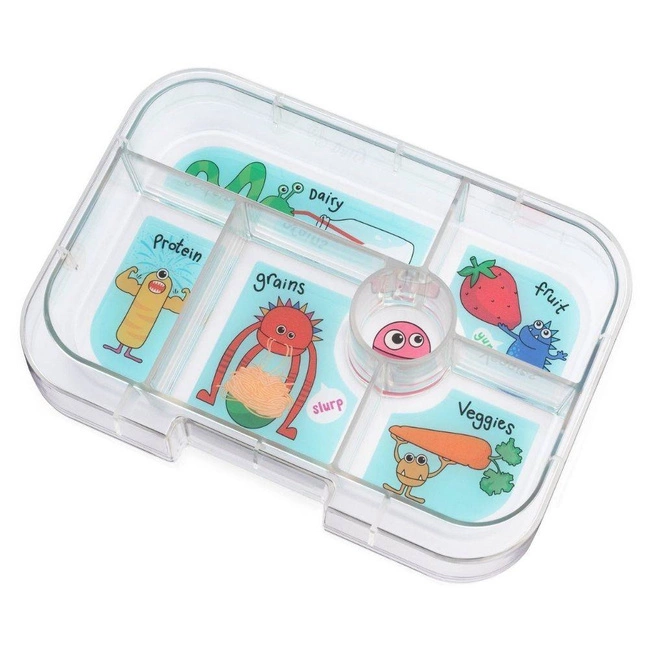 Lunchbox 6-przegródek do szkoły Yumbox Original - bamboo green / monsters tray