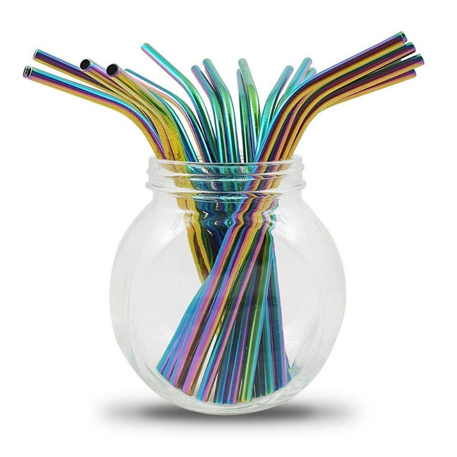 Wielorazowa słomka ze stali nierdzewnej Bambaw 1 sztuka - multicolour 