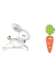 Przypinki Metalmorphose - królik i marchewka