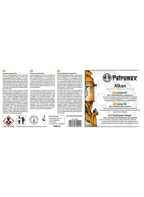 Olej parafinowy do lamp Petromax Alkan - butelka 1 litr