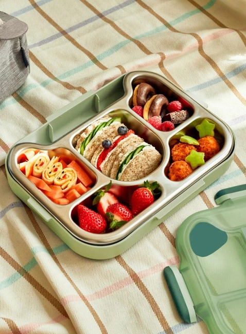 Dzielony lunchbox Monbento MB WONDER 950 ml - green bear