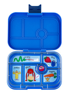Szczelna średnia śniadaniówka Yumbox Original - surf blue / funny monsters