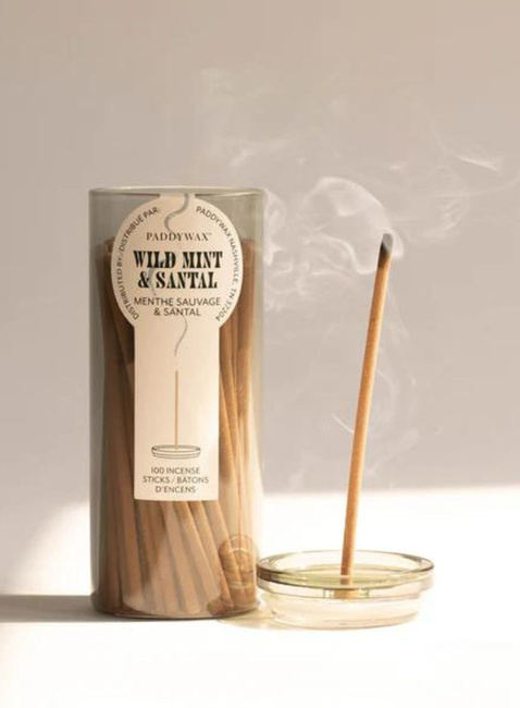 Kadzidełka w szklanym słoiku Paddywax Haze (100 szt.) - wild mint / santal
