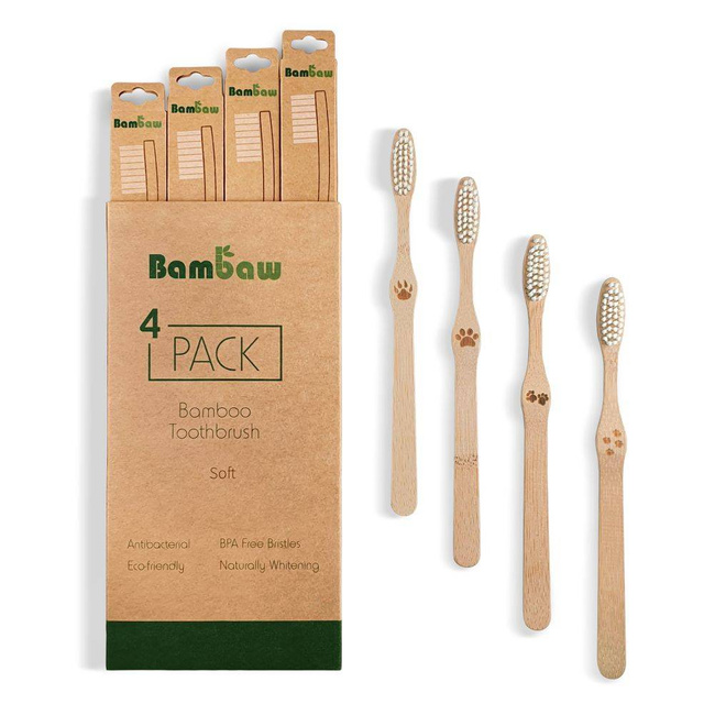 Bambusowe szczoteczki do zębów 4 szt. Bambaw - soft